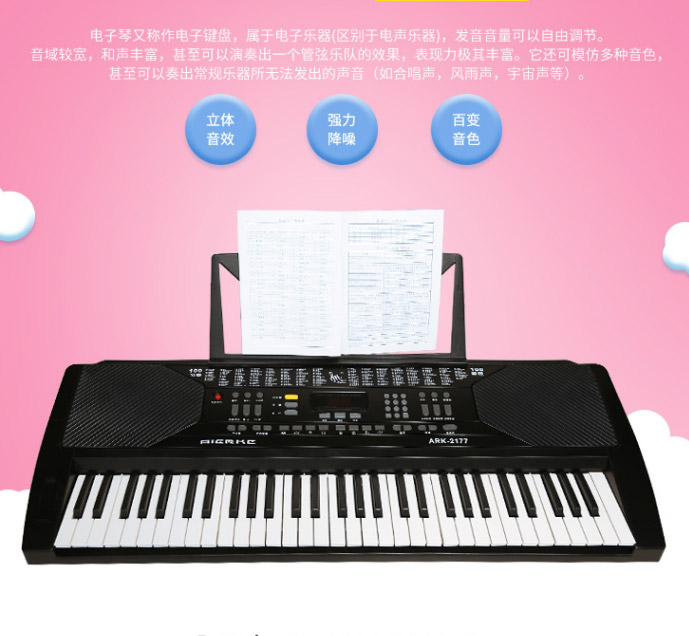 电子琴成人儿童专业教学演奏61标准键ARK2177